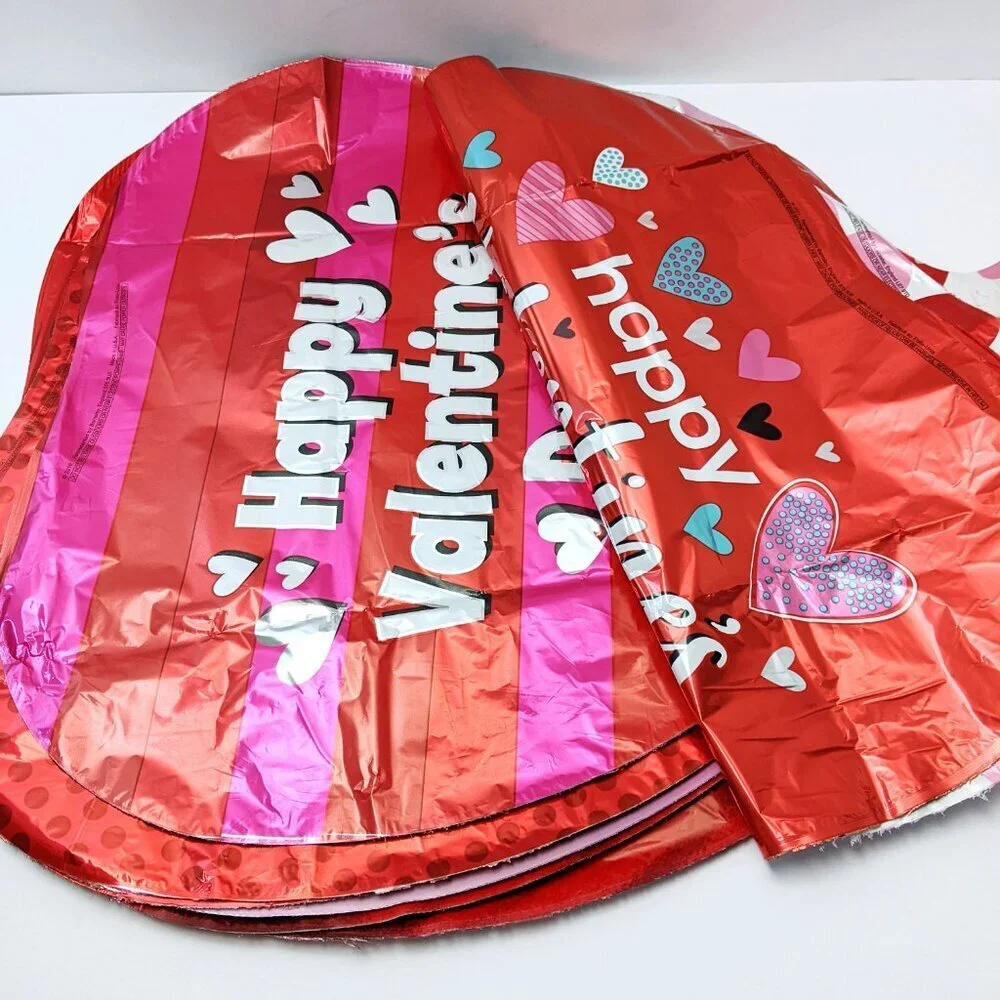 20Pcs Lot Large Happy Valentines Day Heart Shape Foil Balloons Party Decoration